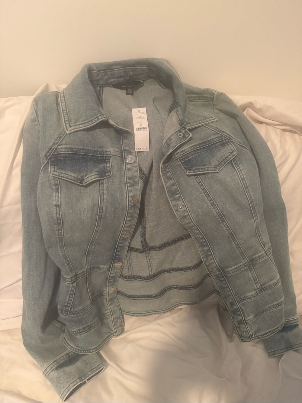 White House Black Market - Light Wash Denim Jacket - Women (L)
